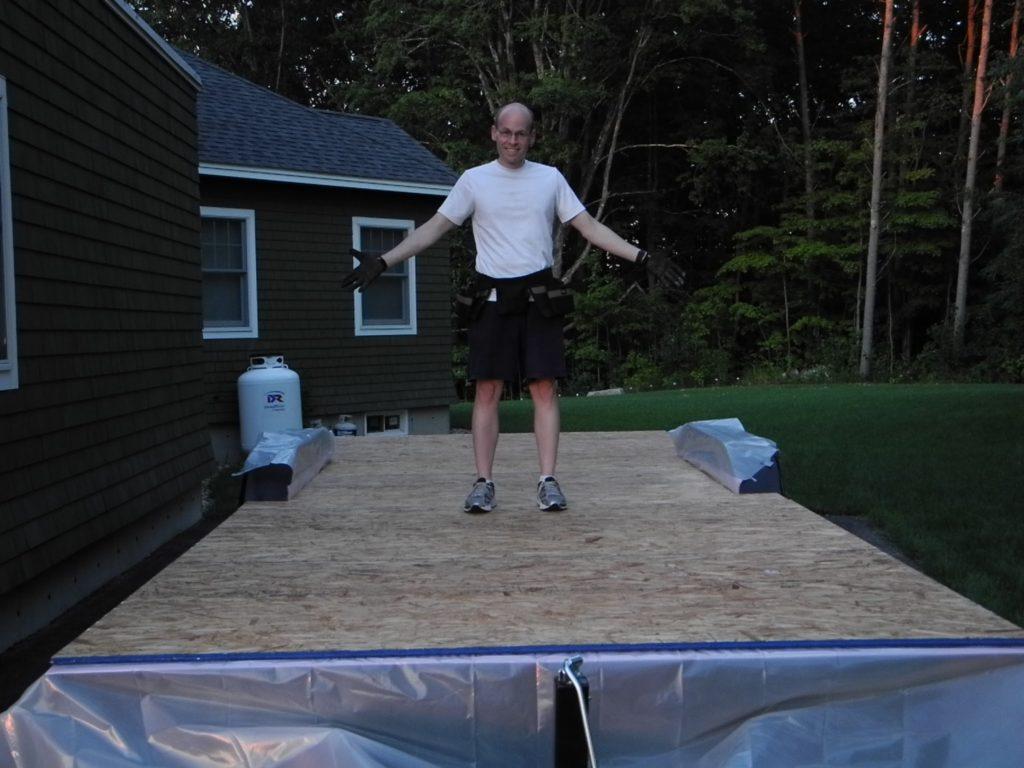 celebrating subfloor completion