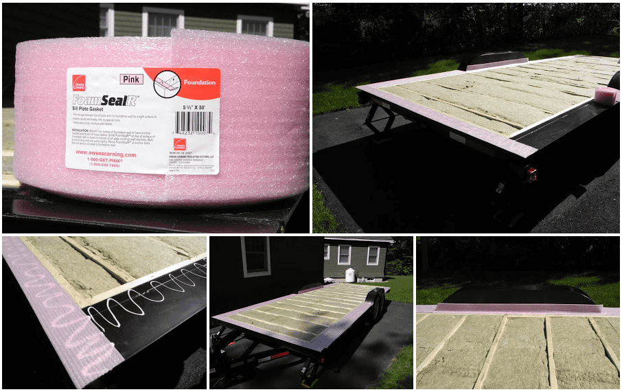 Foundation FoamSealR lines the top of the trailer where the frame will touch the subfloor