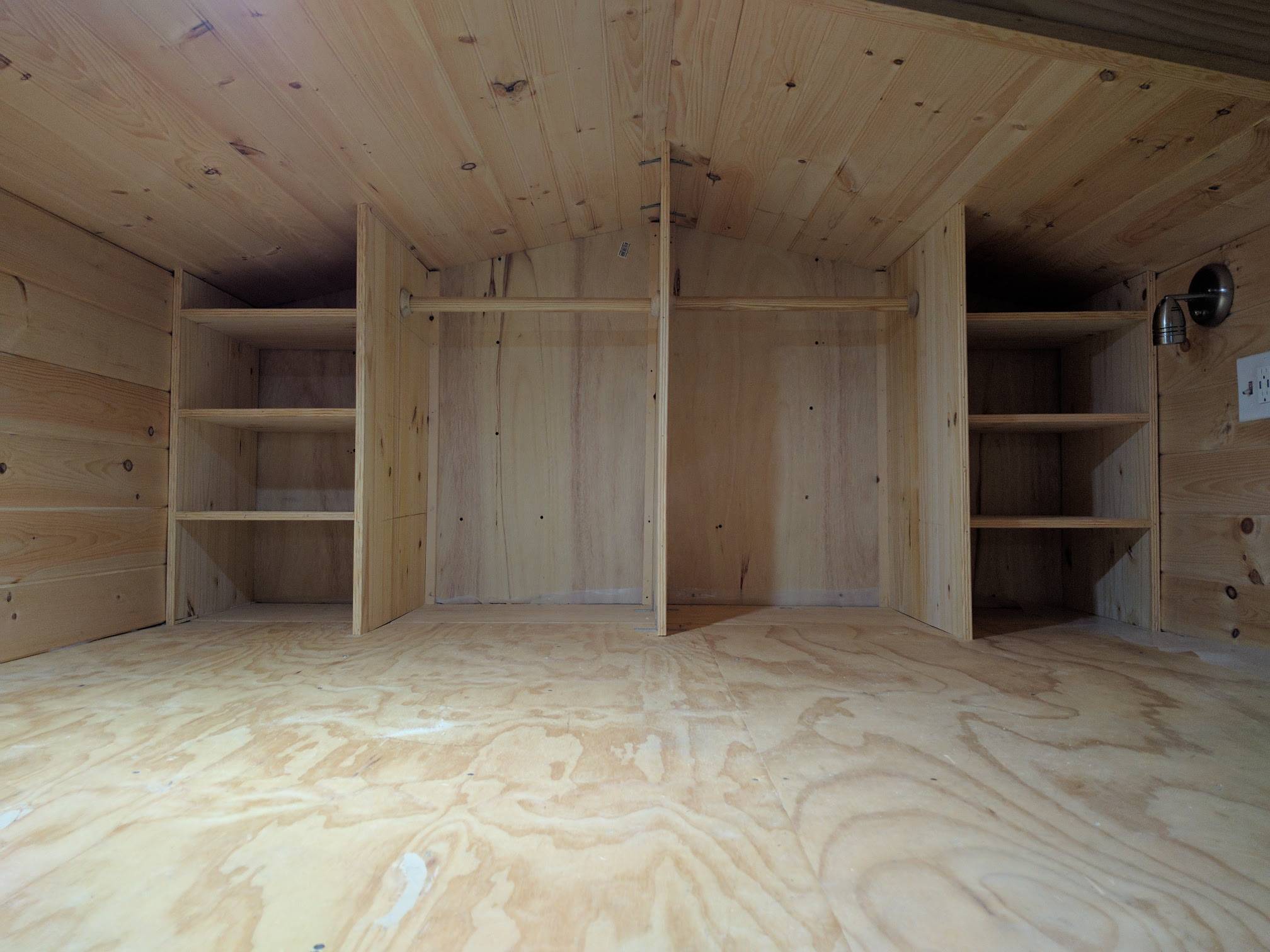 Tiny House Closet: The Loft and Storage Shelves - TinyHome.io, image size:2016x1512