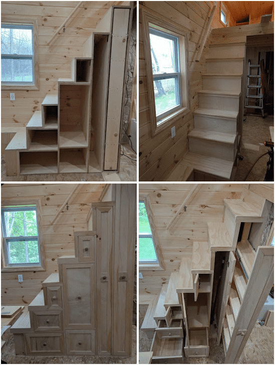 Finish Work on the Tiny house Stairs