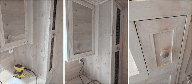 Before and after example of sanding and filling
