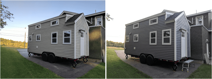 Tiny House before and after exterior painting