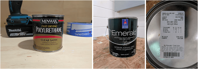 Solid grey birch stain and polyurethane
