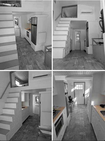 Tiny House scratched stone flooring